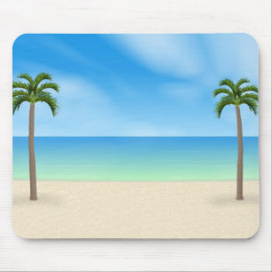 Tapis De Souris Scène de jour de plage : Mousepad fait sur