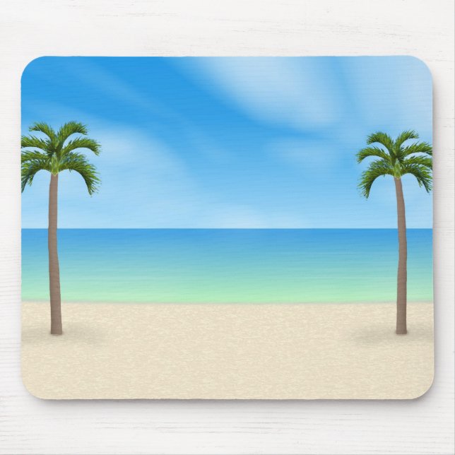 Tapis De Souris Scène de jour de plage : Mousepad fait sur (Devant)