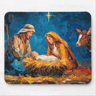 Tapis De Souris Scène de la Nativité, belle illustration,