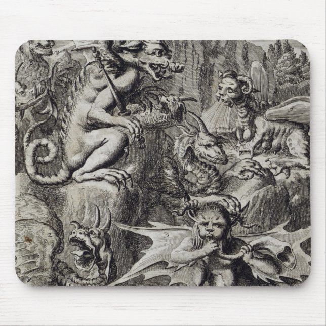 Tapis De Souris Scène de l'enfer, illustration de partie Cha du (Devant)