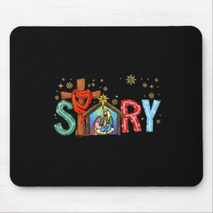 Tapis De Souris Scène de Noël de la Nativité Jésus Croix Vraie His