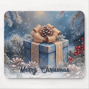 Tapis De Souris Scène de Noël magique de cadeau de l'hiver