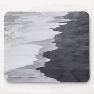 Tapis De Souris Scène de plage en noir et blanc
