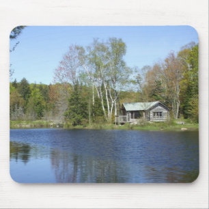 Tapis De Souris Scène d'eau rustique du grand-père Cabine