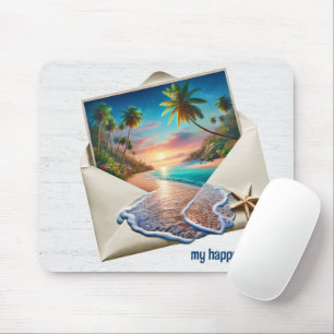Tapis De Souris Scène Des Îles Tropicales En Enveloppe