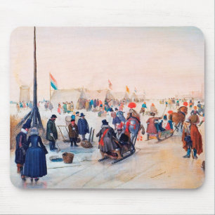 Tapis De Souris Scène d'hiver Art de Noël Cadeau de Noël