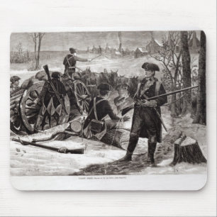 Tapis De Souris Scène d'hiver au campement continental d'armée