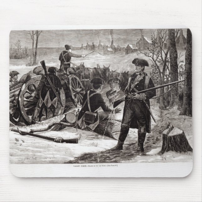 Tapis De Souris Scène d'hiver au campement continental d'armée (Devant)