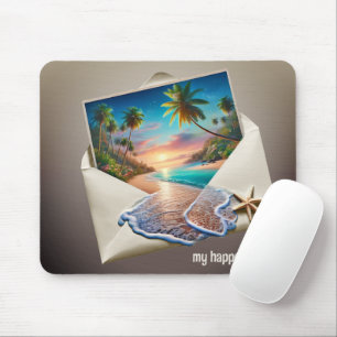 Tapis De Souris Scène d'île tropicale dans une enveloppe