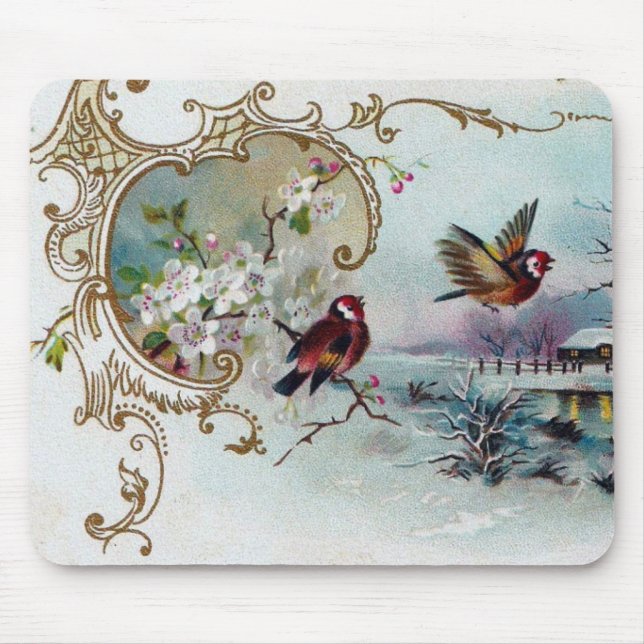 Tapis De Souris Scène d'oiseaux (Devant)