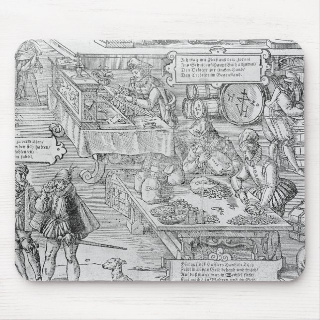 Tapis De Souris Scène d'opérations bancaires (Devant)