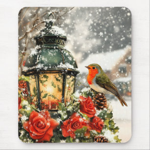 Tapis De Souris Scène Festive Winter Wonderland