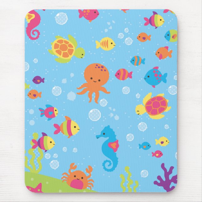Tapis De Souris Scène sous-marine mignonne (Devant)