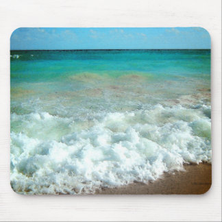 Tapis De Souris Scène vibrante d'aquarelle de plage