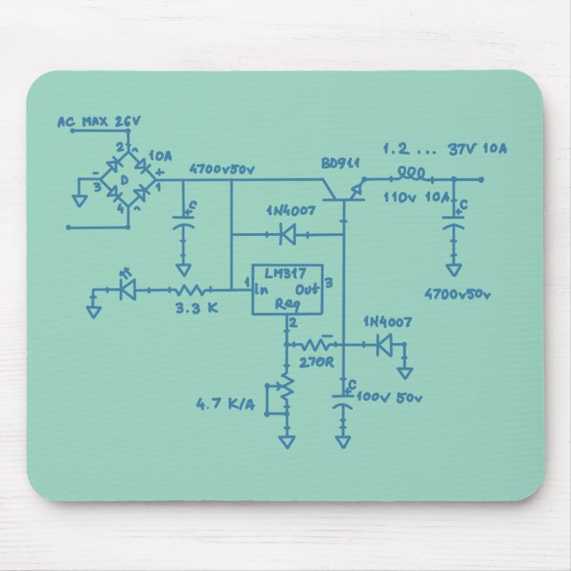 Tapis De Souris schéma de circuit électronique technologie plan gé (Devant)