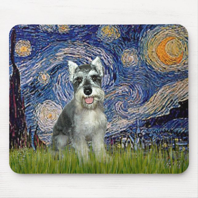 Tapis De Souris Schnauzer 8cr - Nuit étoilée (Devant)