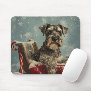 Tapis De Souris Schnauzer Chien Festif de Noël