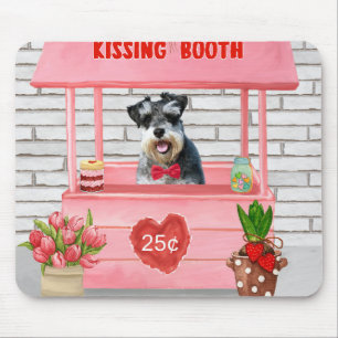 Tapis De Souris Schnauzer Chien Valentine's Day Kissing Booth