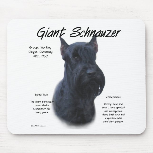 Tapis De Souris Schnauzer géant Conception de l'histoire (Devant)