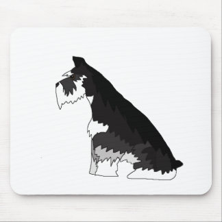 Tapis De Souris Schnauzer noir et argenté