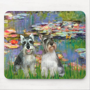 Tapis De Souris Schnauzer Pair 2 - LIlies 2