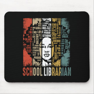 Tapis De Souris School Librarian Afro African American Black Histo