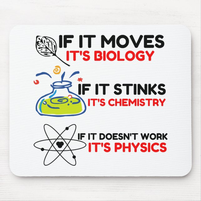 TAPIS DE SOURIS SCIENCE BIOLOGY CHIMIISTRY PHYSICS (Devant)