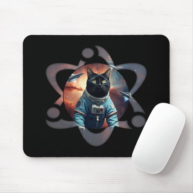 Tapis De Souris Science des chats spatiaux (Avec souris)