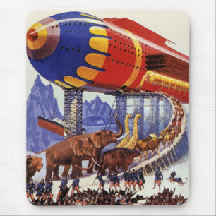 Tapis De Souris Science-fiction vintage, Animaux sauvages de l'Arc