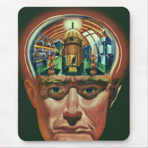 Tapis De Souris Science-fiction vintage, Cerveau d'alien en labora