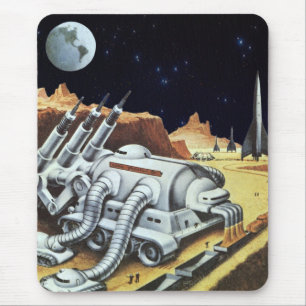 Tapis De Souris Science-fiction vintage, Station spatiale sur la L