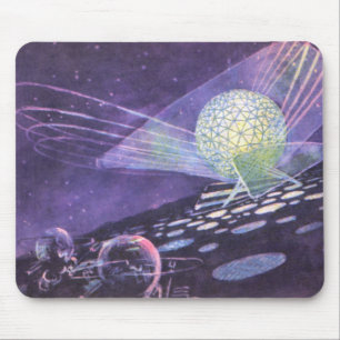 Tapis De Souris Science-fiction vintage, un globe lumineux avec de