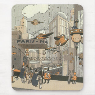 Tapis De Souris Science-fiction vintage Urban Paris, Steam Punk