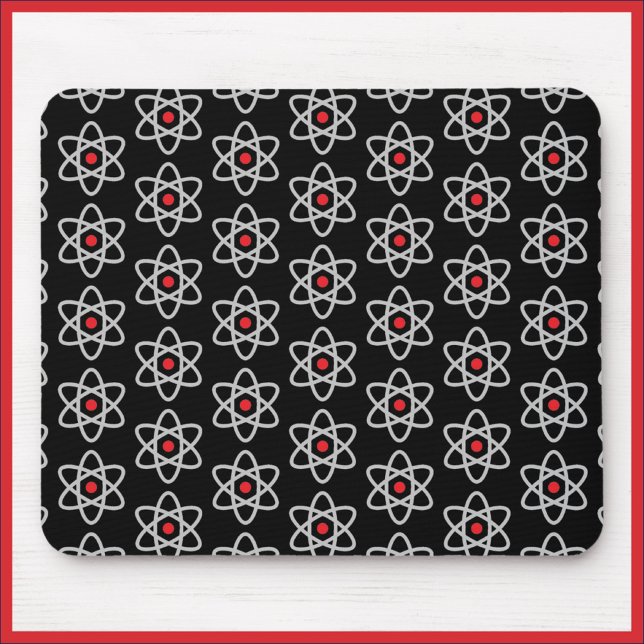 Tapis De Souris Science Lover noir et rouge Atom Mousepad (Créateur téléchargé)
