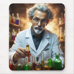 Tapis De Souris Scientifique Dans Un Laboratoire Mélangeant Des Po
