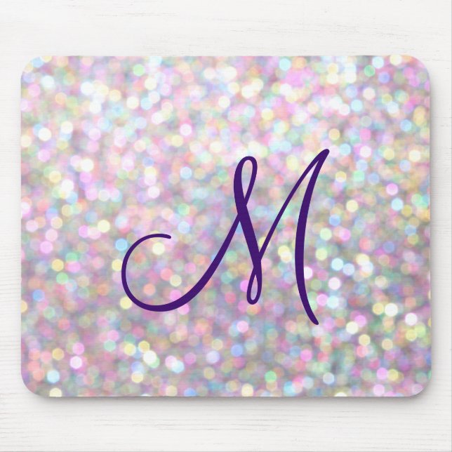 Tapis de souris scintillant de monogramme (Devant)