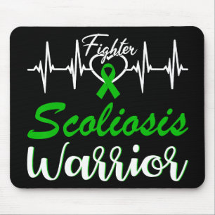 Tapis De Souris Scoliosis Warrior Heartbeat Combattre Green Ribbon