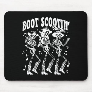 Tapis De Souris Scootin' Boogie Retro Western Sketon Dancing Cow