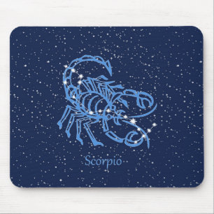 Tapis De Souris Scorpio Constellation et signe Zodiaque avec étoil