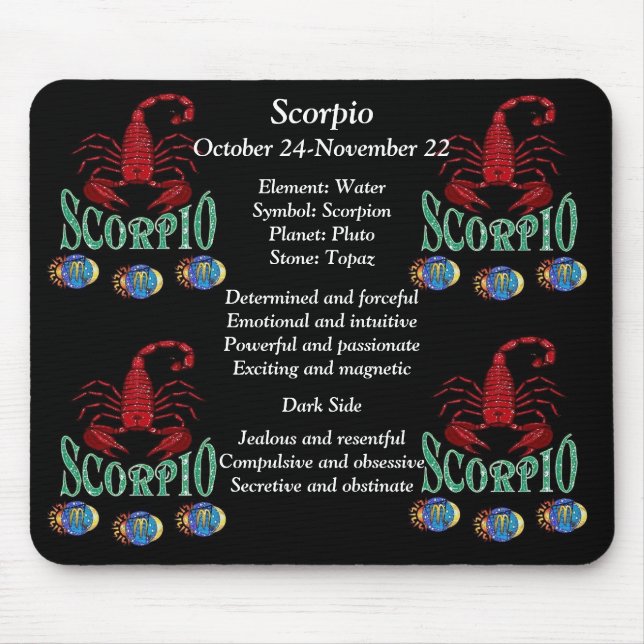 Tapis De Souris Scorpio SIGNE DE NAISSANCE Zodiac Souris (Devant)