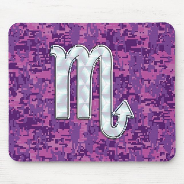 Tapis De Souris Scorpio Zodiac Connexion Pink Fuchsia Camo numériq (Devant)
