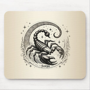 Tapis De Souris Scorpion Croissant Lune Astrologie Zodiac Scorpio