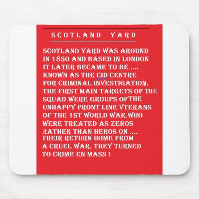 Tapis De Souris Scotland Yard l'histoire de Londres Angleterre (Devant)