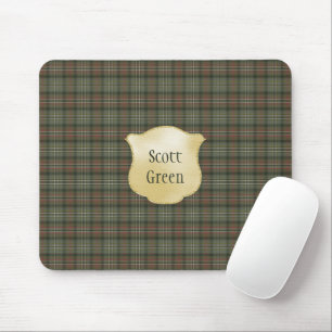 Tapis De Souris Scott Green Patiné Original Tartan écossais