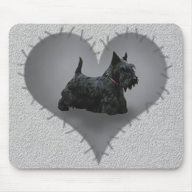 Tapis De Souris Scottie de coeur (Devant)