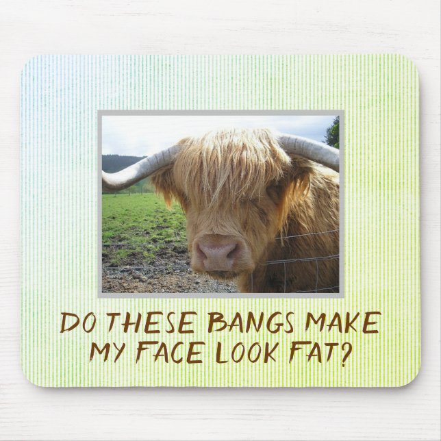 Tapis De Souris Scottish Highlands Steer Humour (Devant)