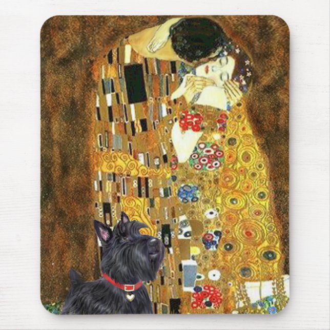 Tapis De Souris Scottish Terrier 6 - Le baiser (Devant)