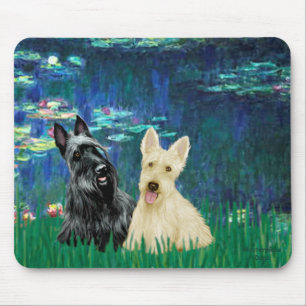 Tapis De Souris Scottish Terrier (deux-BW) - Lilies 5