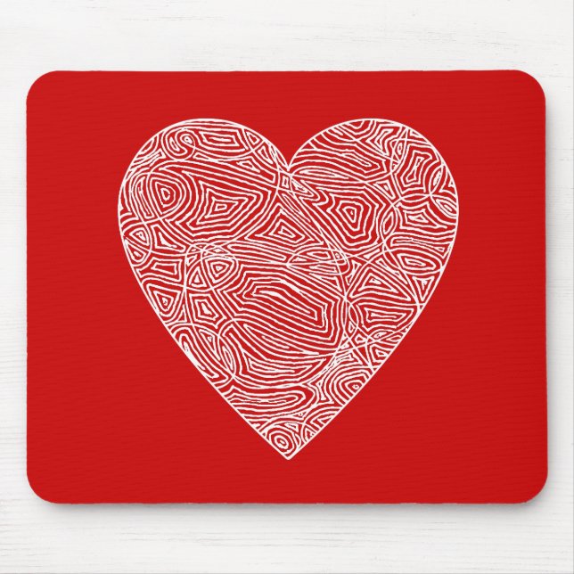 Tapis De Souris Scribble Heart Mousepad (Devant)