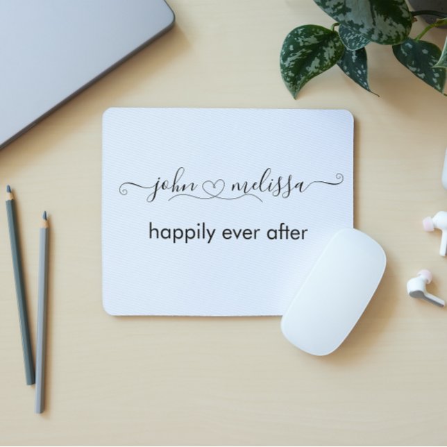Tapis De Souris Script de citation de mariage simple Noms (Créateur téléchargé)